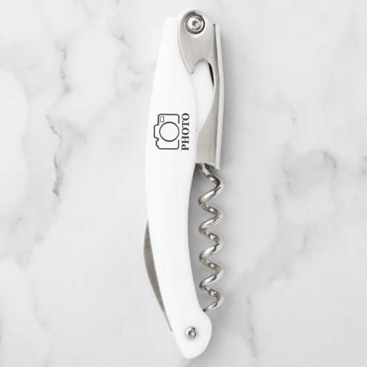 Tire-bouchon Ajoutez une photo personnalisée Mariage Moderne Él (Dos)