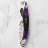 Tire-bouchon Amethyst Purple & Silver Geode Mariage Monogramme (Devant)