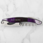 Tire-bouchon Amethyst Purple & Silver Geode Mariage Monogramme (Devant)