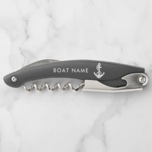 Tire-bouchon Ancre nautique Nom du bateau moderne personnalisé