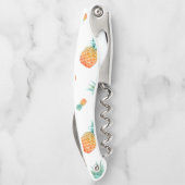 Tire-bouchon Aquarelle Bouteille de monogramme d'ananas tropica (Dos)