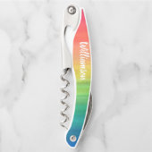 Tire-bouchon Aquarelle de famille Monogramme colorée (Devant)