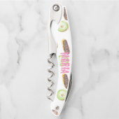 Tire-bouchon Aquarelle Donuts main peint Motif Whimiscal (Devant)