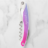 Tire-bouchon Aquarelle rustique Holographique Nom de la servant (Devant)