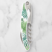 Tire-bouchon Aquarelle Tropical Palm Verdure Monogramme (Dos)