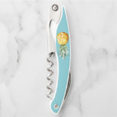 Tire-bouchon Aquarelle Turquoise ananas mignonne été (Devant)