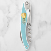 Tire-bouchon Aquarelle Turquoise ananas mignonne été (Dos)