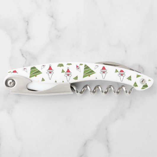 Tire-bouchon Arbres et Père Noël de Noël (Devant)