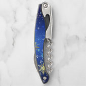 Tire-bouchon Arrière - plan Bleu XMAS avec des flocons de neige (Dos)