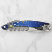 Tire-bouchon Arrière - plan Bleu XMAS avec des flocons de neige (Dos)