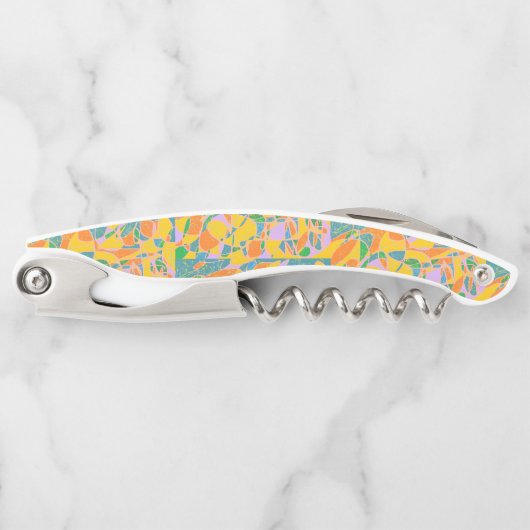 Tire-bouchon Art rétro abstrait aux couleurs dorées (Devant)