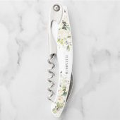 Tire-bouchon Baby Shower Fleurs Roses Blanches  (Devant)