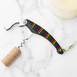 Tire-bouchon Bandes arc-en-ciel colorées sur noir personnalisé
