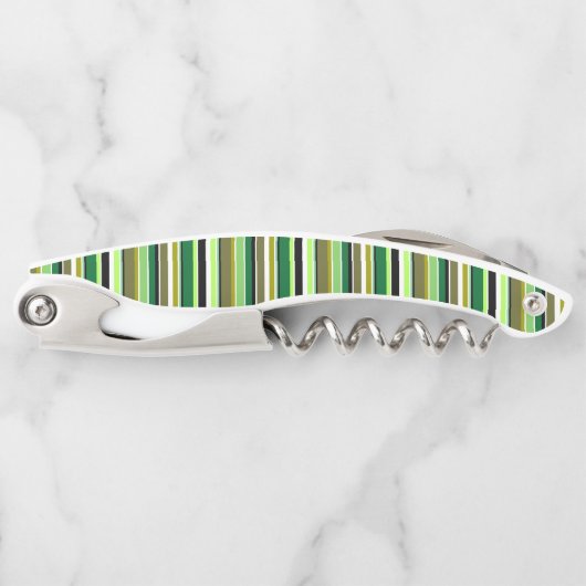 Tire-bouchon Bandes blanches vert mignonne (Devant)