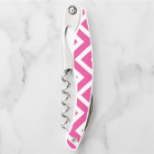 Tire-bouchon Bandes géométriques roses (Devant)