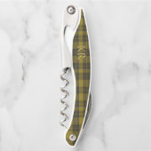 Tire-bouchon Barclay Tartan avec vos initiales, Scottish Plaid (Devant)
