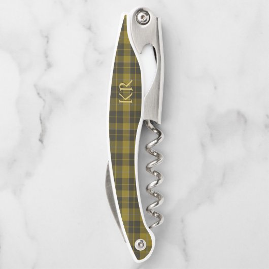 Tire-bouchon Barclay Tartan avec vos initiales, Scottish Plaid (Dos)