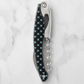 Tire-bouchon Bébé croix bleu coutures sur noir (Dos)