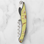 Tire-bouchon Bébé mignon Cerf et famille sur Pastel Jaune (Devant)