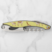 Tire-bouchon Bébé mignon Cerf et famille sur Pastel Jaune (Devant)