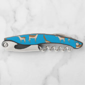 Tire-bouchon Bébé mignon cerf et famille sur Sky Blue (Devant)