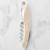 Tire-bouchon Beige Stylisé Mariage Nom de la chambre (Devant)