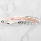 Tire-bouchon Belle Rose Gold Stylish Parties scintillant Monogr (Devant)