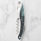 Tire-bouchon Bijoux Palm Feuille de mariage ID Turquoise830 (Devant)