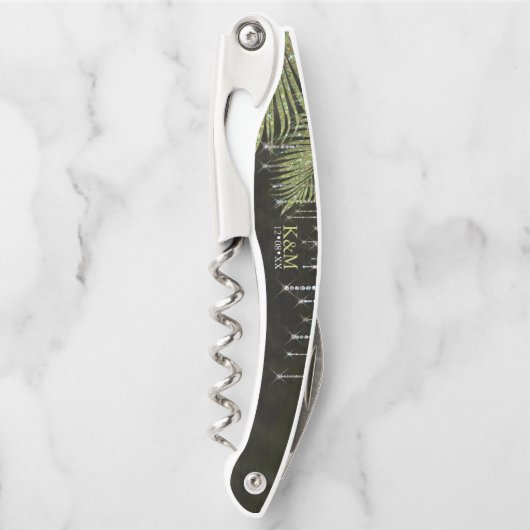 Tire-bouchon Bijoux Palm Feuille de mariage Vert ID830 (Devant)