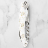 Tire-bouchon Blessures d'or mûre Llama Animal Blanc Motif (Dos)