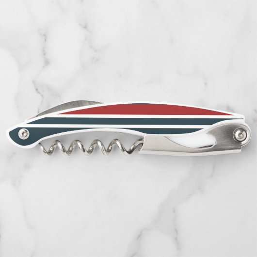 Tire-bouchon Bleu Rouge uniforme rayures (Dos)