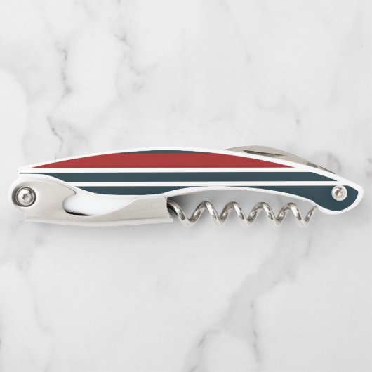 Tire-bouchon Bleu Rouge uniforme rayures (Devant)