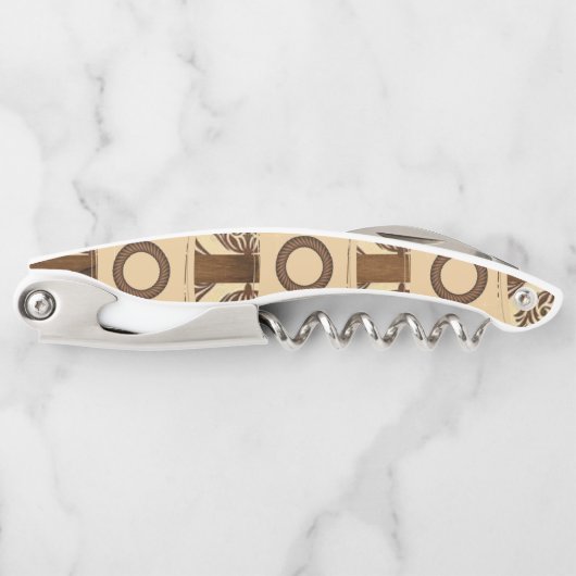 Tire-bouchon Bouteille à bouchon Brown et beige (Devant)