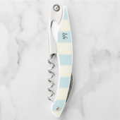 Tire-bouchon Bouteille de bouteille de bouteille Biege Bleu ban (Devant)