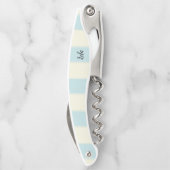 Tire-bouchon Bouteille de bouteille de bouteille Biege Bleu ban (Dos)