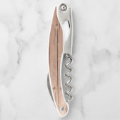 Tire-bouchon Bouteille de Monogramme Rustique moderne en bois (Dos)