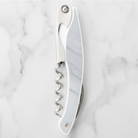 Tire-bouchon Bouteille en pierre de marbre blanc (Devant)