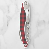 Tire-bouchon Bracelet Script Joyeux Noël Rouge Buffalo Plaid (Dos)