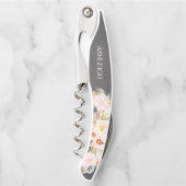 Tire-bouchon Bridesmaid Personnalisé Blush Peony Chalkboard (Devant)