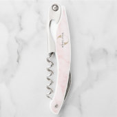 Tire-bouchon Business Logo Entreprise Marbre rose Bouteille de (Devant)