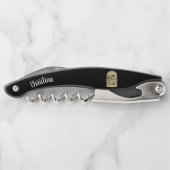 Tire-bouchon Cage d'oiseaux dorée avec Cabine d'oiseaux en neig (Dos)