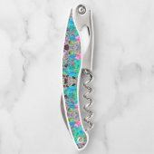 Tire-bouchon Chaux psychédélique Trippy Lime Vert et Bleu Fleur (Dos)