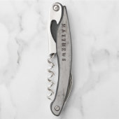 Tire-bouchon Chérie sculptée Mariage de bouleau rustique Monogr (Devant)