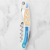 Tire-bouchon Chic Dusty Blue Beach Wedding 2 Heart Sand (Devant)