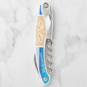 Tire-bouchon Chic Dusty Blue Beach Wedding 2 Heart Sand (Dos)