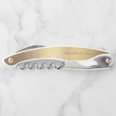 Tire-bouchon Chic Gold Script Calligraphie Mariage or brillant (Dos)