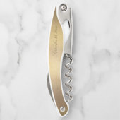 Tire-bouchon Chic Gold Script Calligraphie Mariage or brillant (Dos)