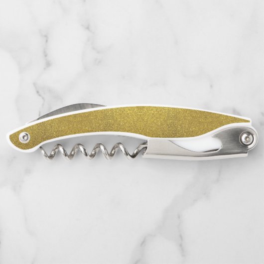 Tire-bouchon Chic Parties scintillant or vis à vis avec Monogra (Dos)