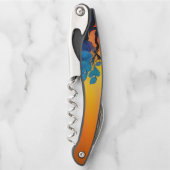 Tire-bouchon Ciel doré, bleu violet feuilles (Devant)