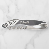 Tire-bouchon Clavier Piano noir et blanc personnalisé Ajouter u (Dos)